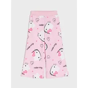 Sinsay - Pantalone širokih nogavica sa šarom Hello Kitty - pastelno roze