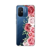 Silikonska maska za Xiaomi Redmi 12C Wild Roses Print Skin providna