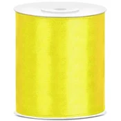 PartyDeco Trak iz satena - rumena barva 100 mm x 25 m