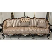 Casa Padrino luxury baroque living room sofa gold/brown/black/silver - Magnificent baroque style sofa with decorative pillows - Luxury living room furniture in baroque style