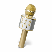 Mikrofon Maxlife MX-300 z bluetooth zvočnikom, za karaoke, zlata barva