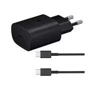 SAMSUNG mrežni punjač s Type-C priključkom 25W, PD brzi punjač 3.0 + EP-DG980BBE Type-C kabel, CRNI EP-TA800EBE + EP-DG980BBE