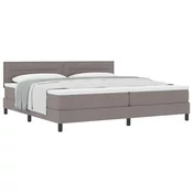 Vidaxl Postelja z vzmetnico z vzmetnico Taupe 200 x 200 cm blago