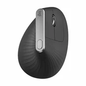 Logitech MX Vertical Miš, Opticki, Bežicni, Bluetooth RF, 4000 DPI, Crno-srebrni