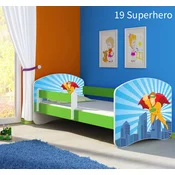 Djecji krevet ACMA s motivom, bocna zelena 180x80 cm 19 Superhero