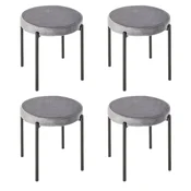 Homestar Set 4 kosov jedilnih stolov 415x415x46 cm siva