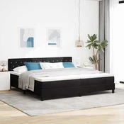 Vidaxl Postelja z vzmetnico z vzmetnico Črna 200 x 200 cm Žamet