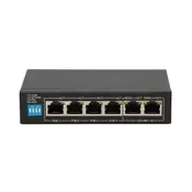 Extralink EUROS V2 | PoE Switch | 4x 100Mb/s PoE/PoE+, 2x RJ45 Uplink 100Mb/s, 60W