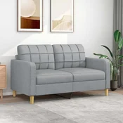 VIDAXL dvosed (140cm, blago), svetlo siv