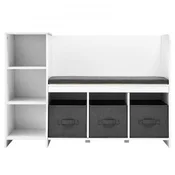 VEVOR Otroški kotiček za branje klop 1093x402x760 mm bela