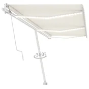 Vidaxl Avtomatska tenda LED + senzor 600x300 cm krem