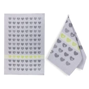 Kuhinjska brisača 1 kos - 50x70 cm - Heart grey