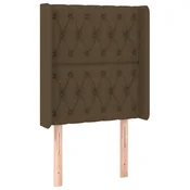 Vidaxl Vzglavje z ušesi temno rjavo 83x16x118/128 cm blago