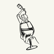 WALLXPERT Zidna dekoracija Glass of Wine Girl Line Art APT749 M
