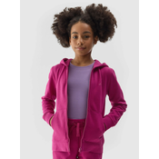 Girls Sweatshirt with Hoodie 4F - Pink