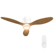 HOMCOM HOMCOM stropni ventilator z lučjo plastika O115 x 20V cm naravni les, (5000238783)