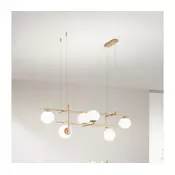 Ondaluce - Luster na sajli JEWEL 6xE14/10W/230V zlatna/bela