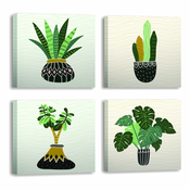 Slike u setu od 4 komada 30x30 cm Plants - Wallity