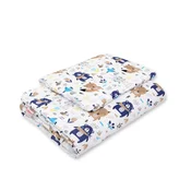Bobono Komplet otroške posteljnine s polnilom, 2 kosa, 75x100cm NEWBORN - temno modri medvedki