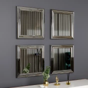 Hanah Home Set 4 ogledala Srebrna