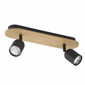 Spot svetiljka TOP WOOD 2xGU10/10W/230V crna/drvo