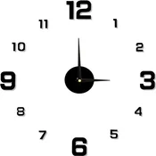 Retoo Črna stenska ura za lepljenje