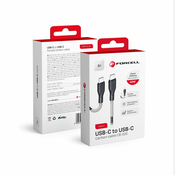 FORCELL USB-C–USB-C kabel Forcell F-Energy QC4.0 PD 5A 66W Carbon, 1 m, CB-02C, črn