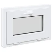 Vidaxl Okno za klet RISOR 60 x 40 cm PVC in steklo Bela