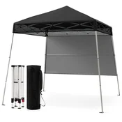 Costway Paviljon 2x2 m črn z odstranljivimi stranskimi paneli