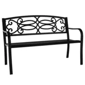 eoshop Vrtna klop VENDA, črna jeklena, 127 x 60 x 85 cm, nosilnost 170 kg