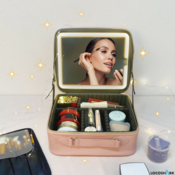 Sofia Moretti Makeup Bag - Škatla za kozmetiko z ogledalom in lučjo