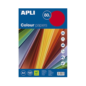 APLI barvni papirji, fluorescentne barve 100 listov, sortirane barve