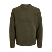 JACK & JONES Pulover JJESOHO OLLIE pikčasto rjava