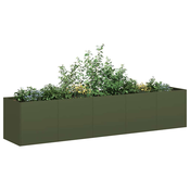 vidaXL Sadilnik Olive Green 200x40x40 cm Hladno valjano jeklo