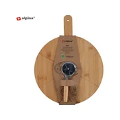 ALPINA pizza board deska za pico z nožem, lesena, 34cm, rezalnik za pico