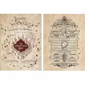 Pyramid Harry Potter - Map and School List, komplet 2 plakatov - 52 × 38 cm (PPB35442)