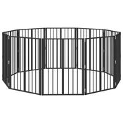 Vrata za pse 10 pcs Crna 60 x 80 cm Cinkani celik
