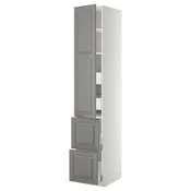 METOD / MAXIMERA Vis.el. s polic/4fiok/vrat/2front, bela/Bodbyn siva, 40x60x220 cm