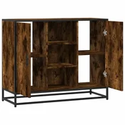 Vidaxl Komoda dimljeni hrast 92x35x76 cm konstruiran les