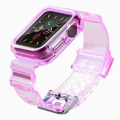 Silikonski pašček z ohišjem Strap Light za Apple Watch 38mm - rdeča