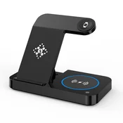 INF Zložljiv brezžični polnilec 4 v 1 za telefon, Airpods, Apple Watch Black, (21275049)