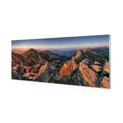 tulup.si Stenska plošča za kuhinjo Mountain sunset 140x70 cm