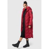 Ženska duga zimska jakna s kapuljacom WAFFELCHEN Navahoo, Krvavo crvena