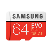 SAMSUNG spominska kartica MICRO SDXC 64GB EVO Plus + SD adapter