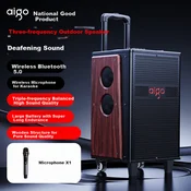 Aiguozhe Bluetooth karaoke zvucnik sa mikrofonom S610, USB, TF, Crni
