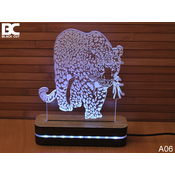 Black Cut 3D Lampa Jaguar, Hladno bela