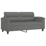 Vidaxl Dvosed temno siv 140 cm tkanina iz mikrovlaken