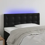 Vidaxl vidaXL LED vzglavje postelje črno 100x5x78/88 cm umetno usnje