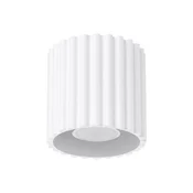 SOLLUX lighting Moderna okrogla stropna svetilka z žlebičastim vzorcem, bela 10 cm 1xGU10 10W AURA Sollux Lighting