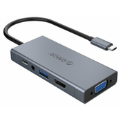 Docking station ORICO MC-U501P, USB-C na USB 3.0, USB-C, HDMI, VGA, audio za prijenosno racunalo